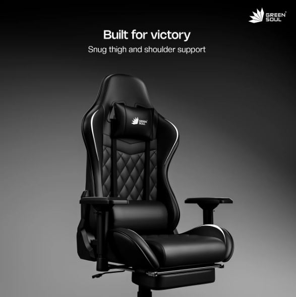 Green Soul Ghost Gaming Chair With Integrated Footrest