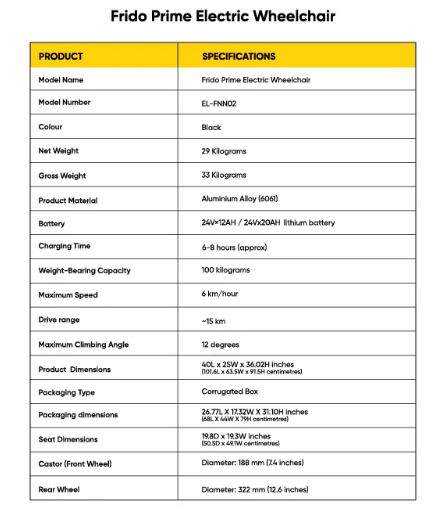 Frido Prime Electric Wheelchair