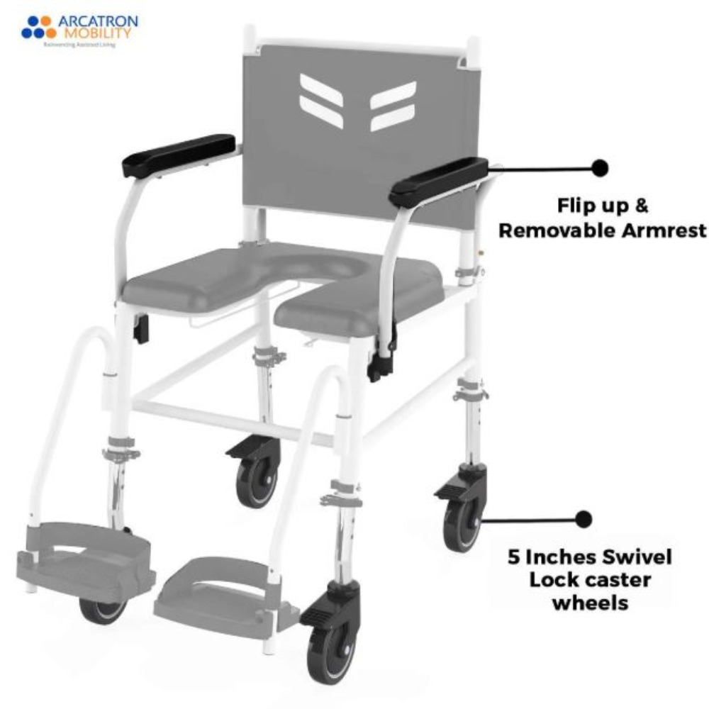 Prime FPA007 | Attendant Propelled Shower Commode Wheelchair