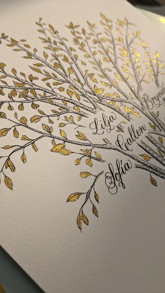 Arbre généalogique calligraphié