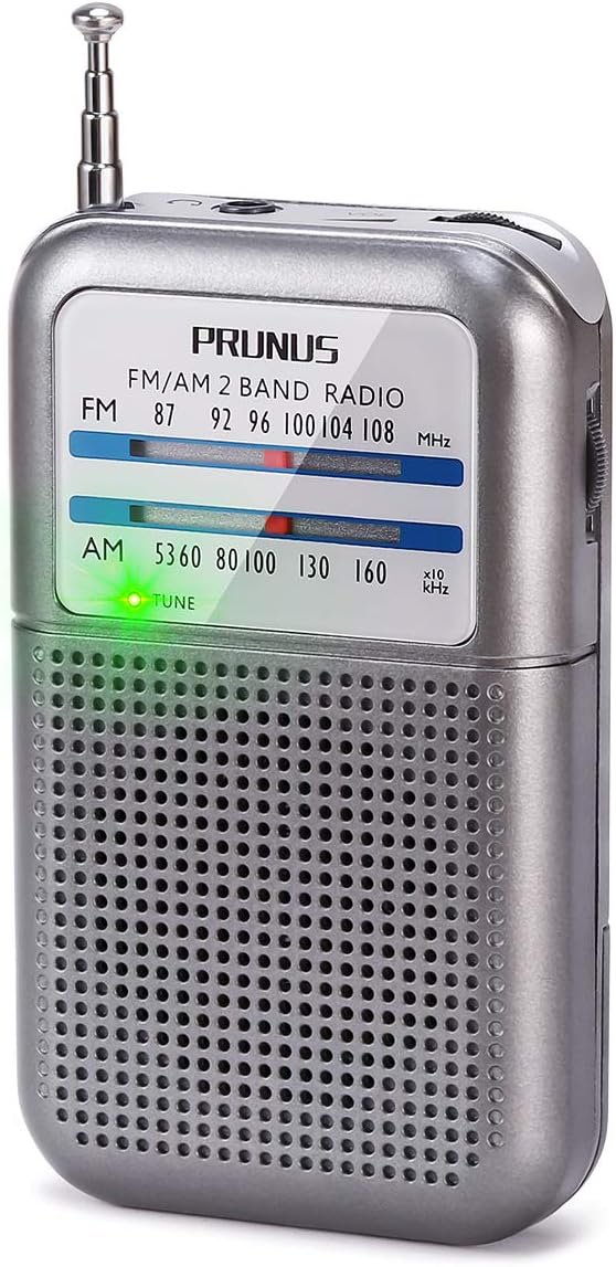 PRUNUS DE333 Radio Portátil Pequeña FM/AM - Compacta, Ligera, y con Excelente Recepción | Ideal para Aventuras al Aire Libre y Apagones