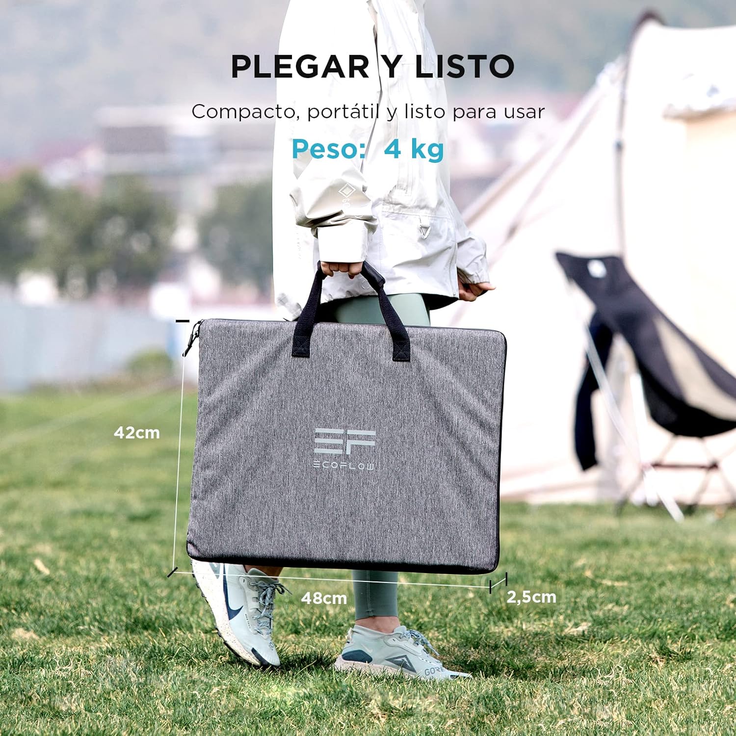 Panel Solar Portátil ECOFLOW 110W | Cargador Plegable y Resistente al Agua para Acampadas, Autocaravanas e Interiores - Energía Sostenible en Cualquier Lugar