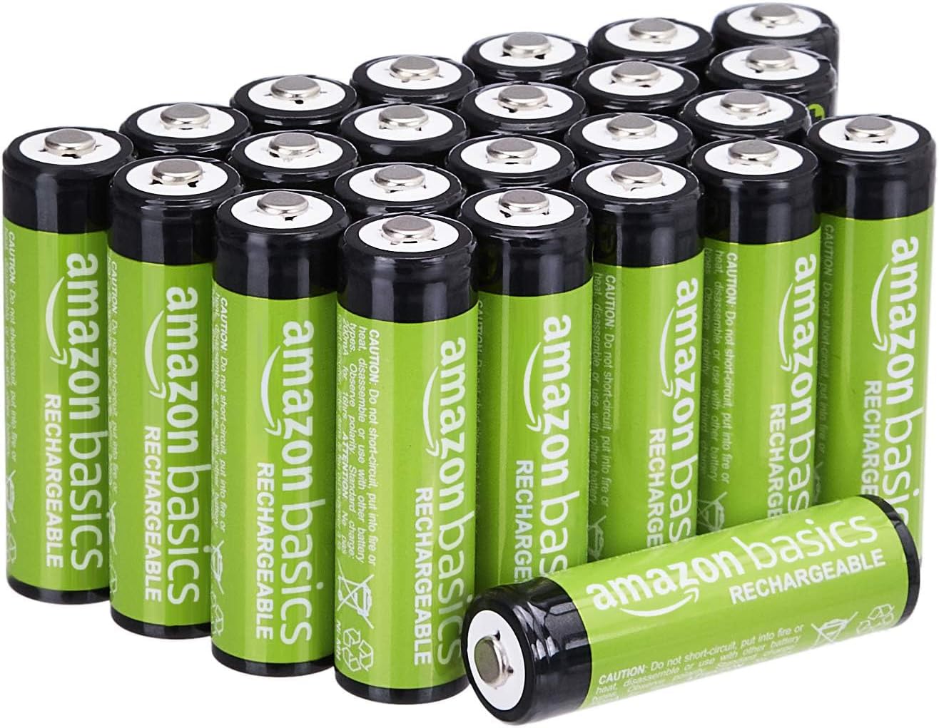 Pack de 24 Pilas AA Recargables de 2000 mAh Amazon Basics: Energía Confiable y Sostenible para Todos Tus Dispositivos
