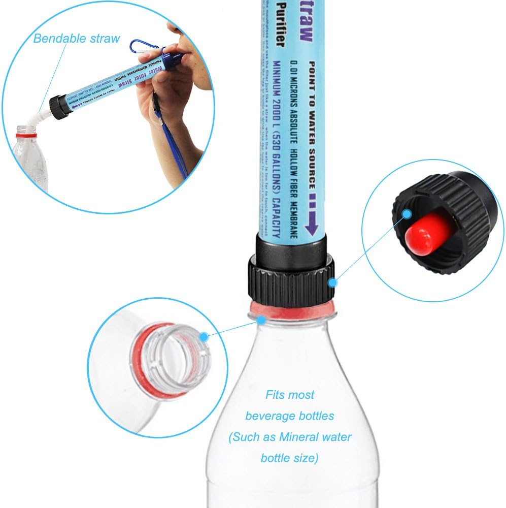 DeFe Filtro de Agua 2000L: Purificador Portátil de Alta Eficiencia para Excursionismo y Emergencias