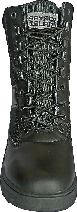 Savage Island Botas Negras de Piel Tipo Militar | Durabilidad y Confort para Uso Táctico y Trabajo Diario