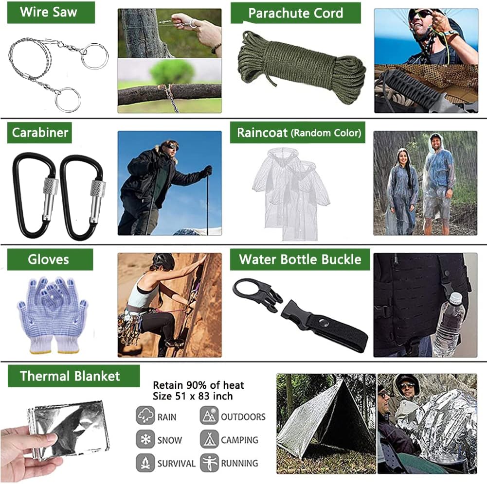Kit de Supervivencia 163 en 1 Poktlife: Herramientas y Botiquín de Emergencia Compacto para Aventuras y Desastres