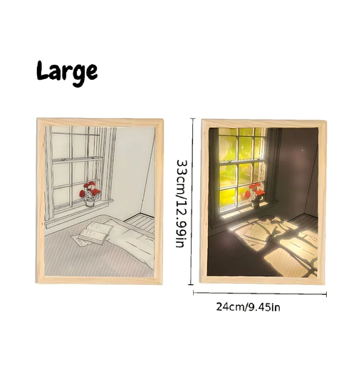 Blossom Your Space: Red Roses Vase LED Drawing for Walls and Desks - Illuminate Your Decor with Window Views!