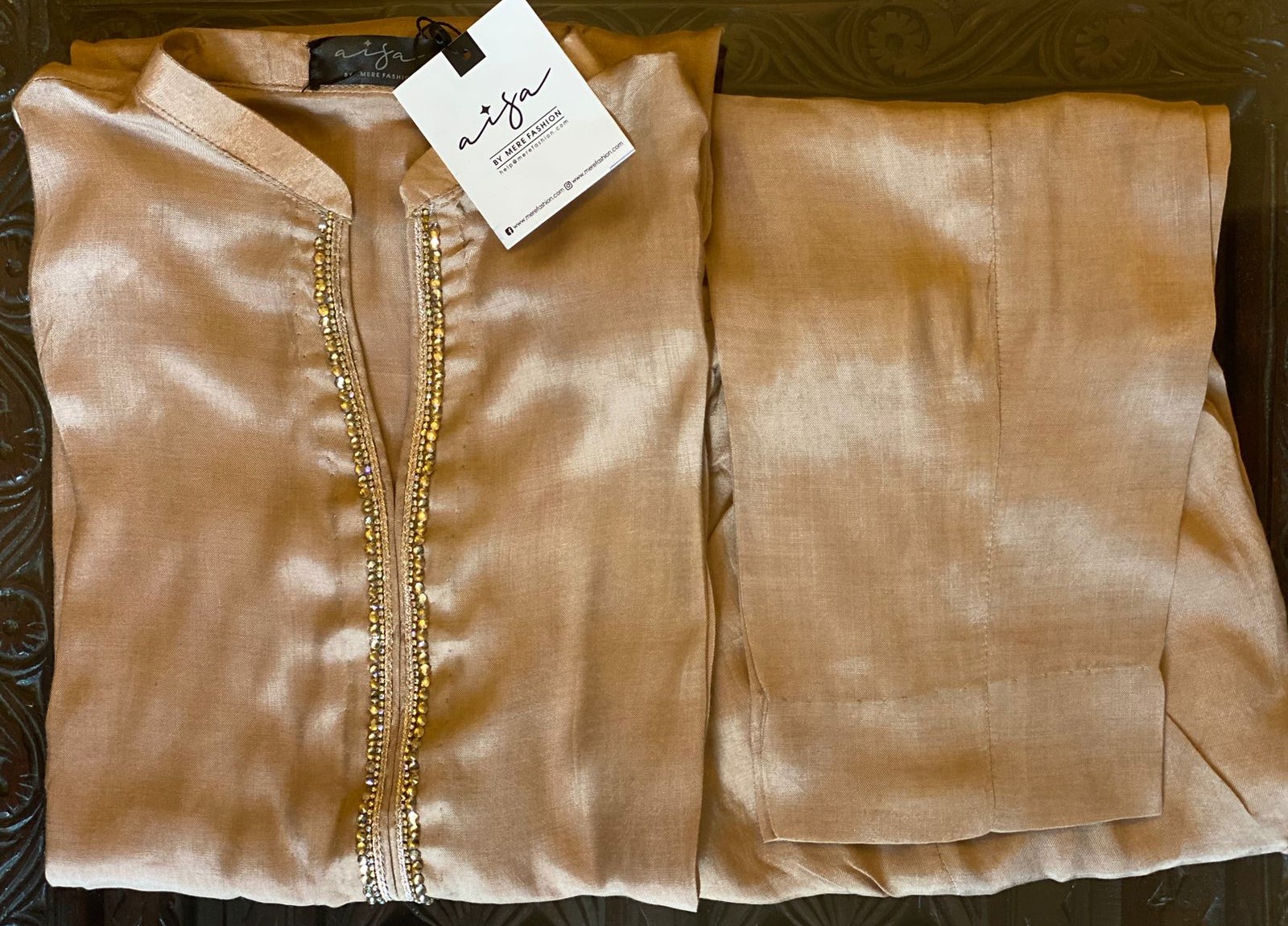 Golden Mist 2 pc trouser suit