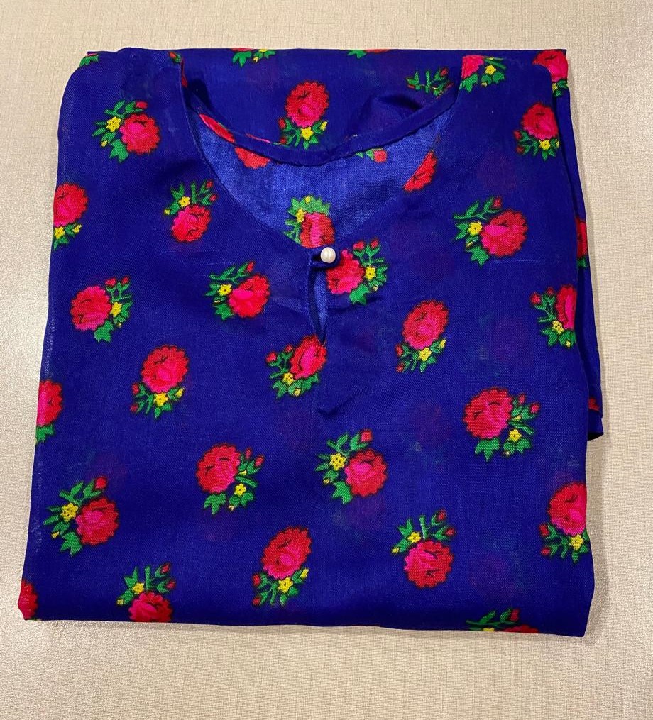 Blue Floral Printed 2 pc suit WDS-10