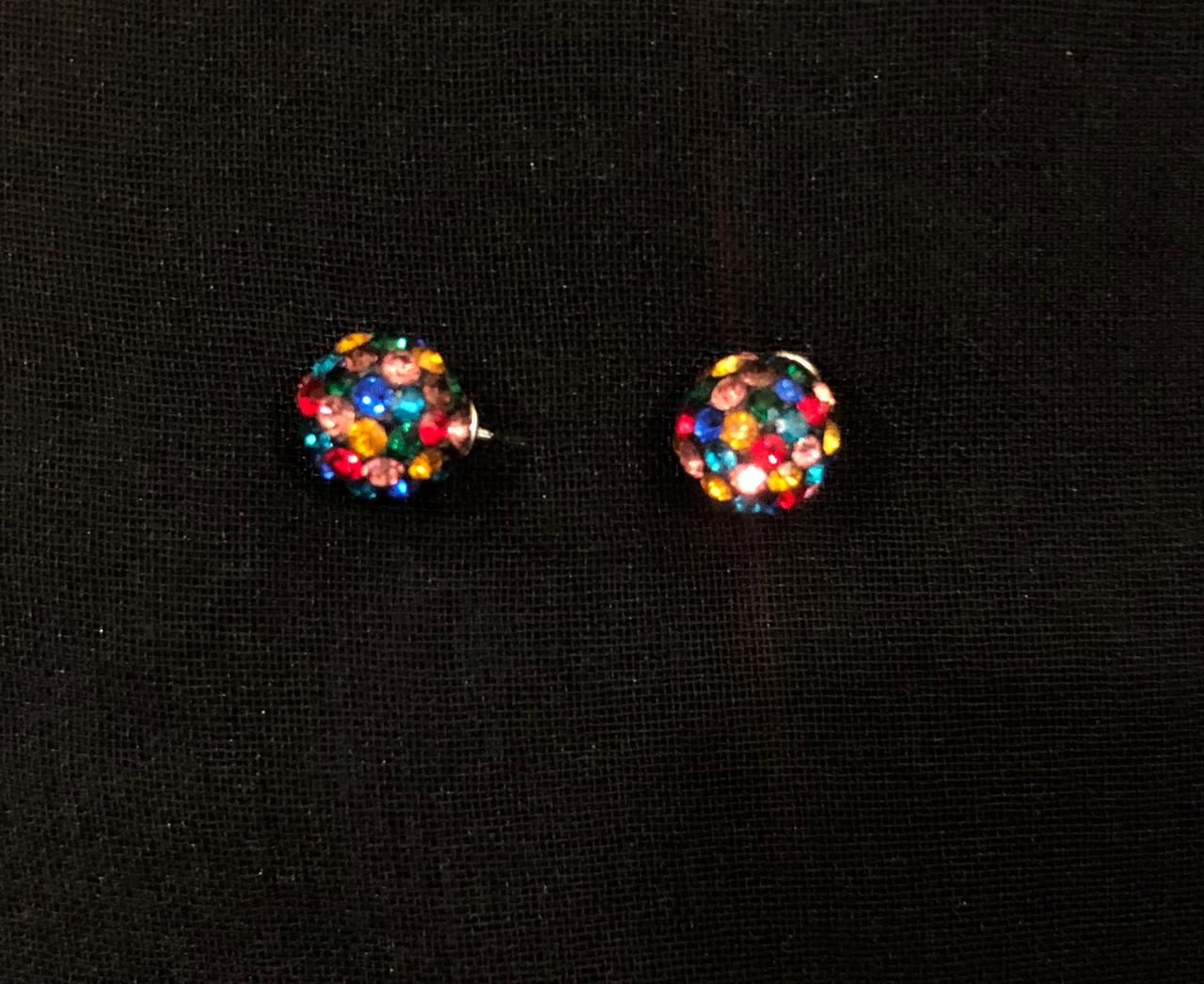 Crystal sterling 8mm cry ball stud ER-12
