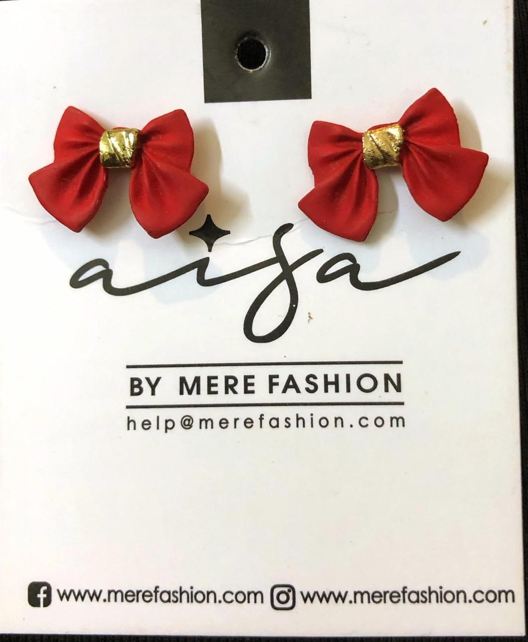 Red Bow Earrings ER-20