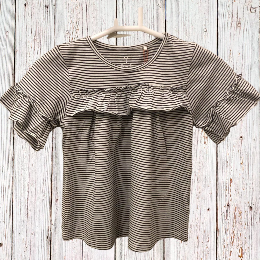 Striped Ruffle Sleeve Blouse GT-12