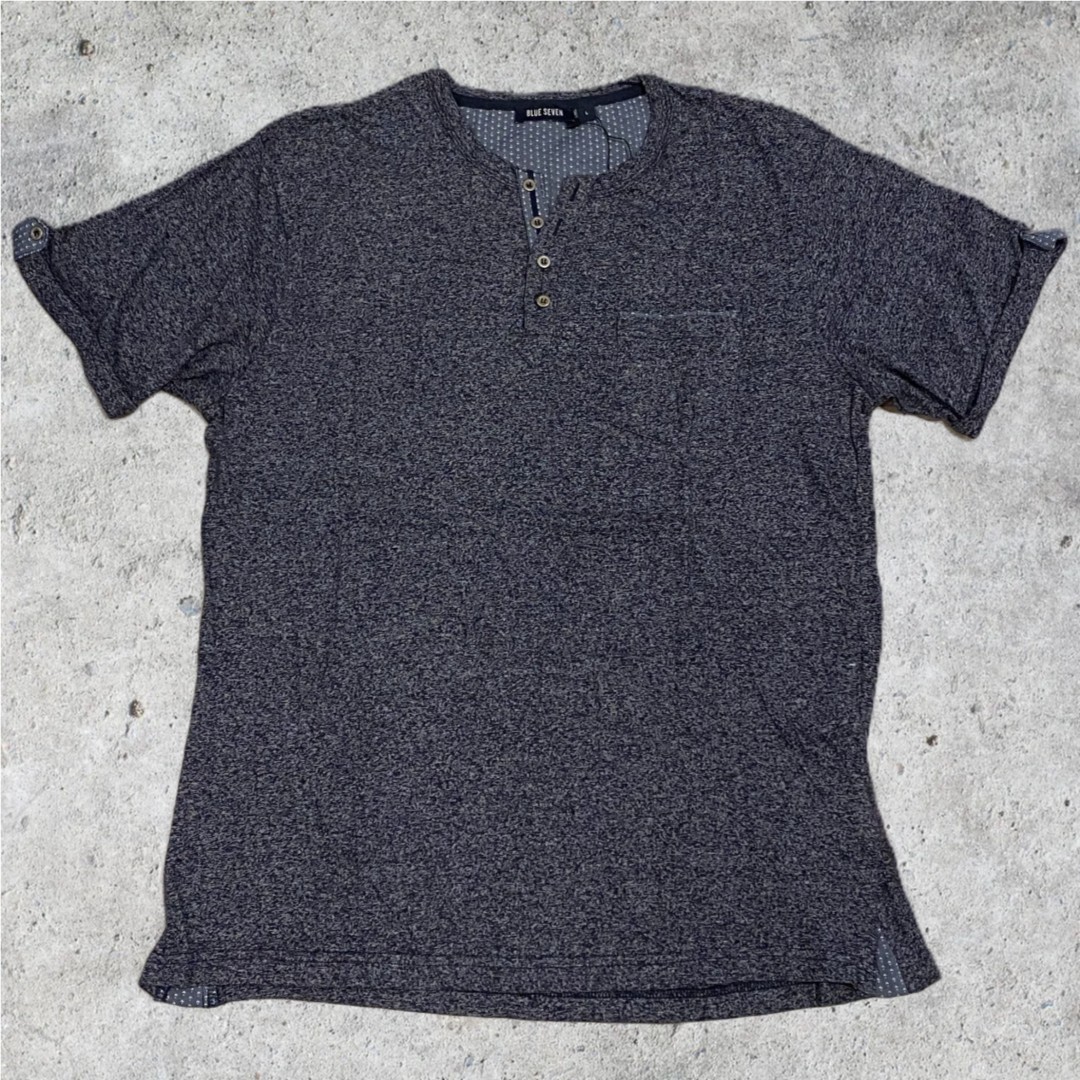 T Shirt with Pocket and Front Buttons NAVY MT-27