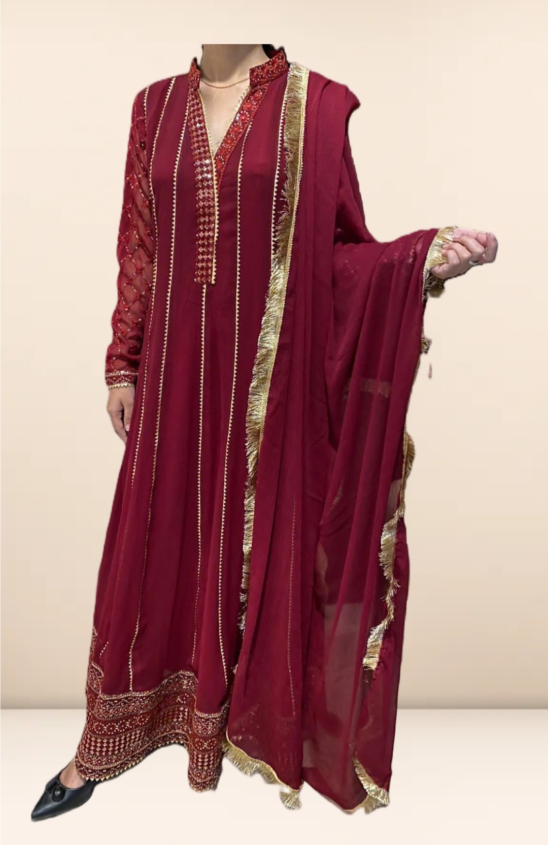 3 pc Party Suit (1 trouser, shirt. dupatta) WDS-3