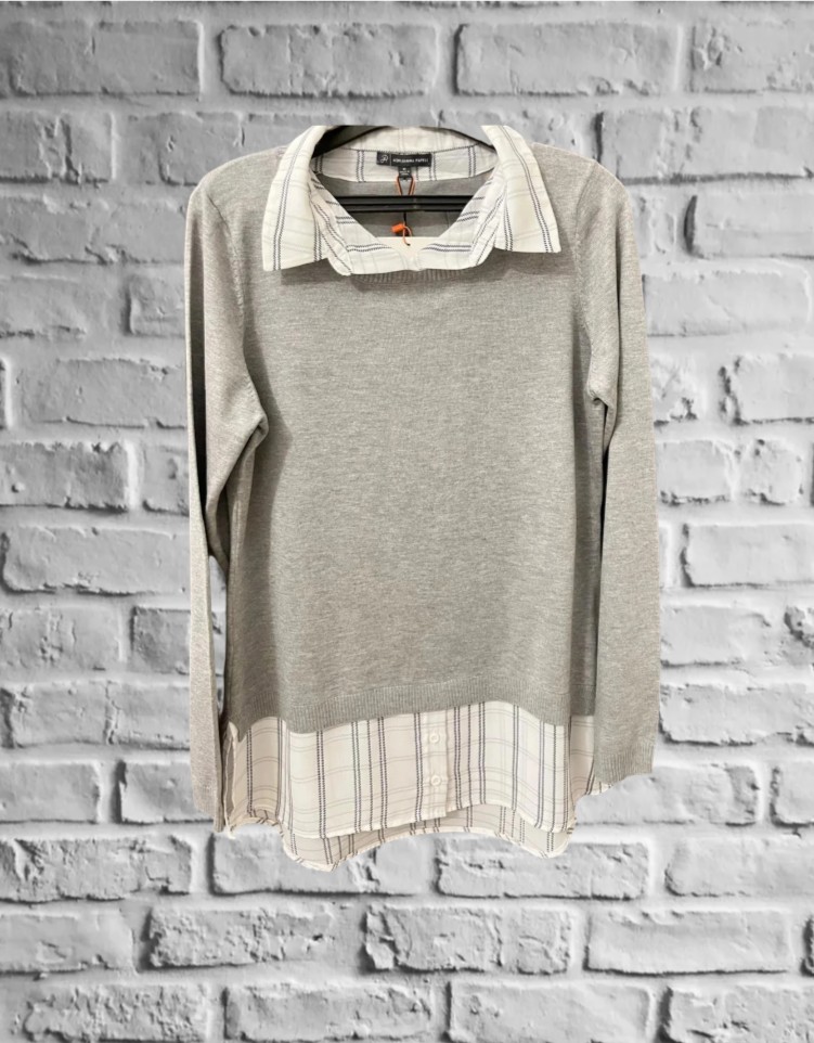 Women's Sweater with Attached Shirt LS-1