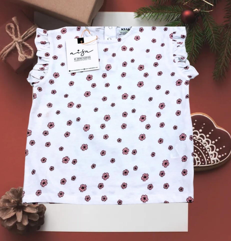 Girls' Floral Patterned Sleeveless Top GT-37