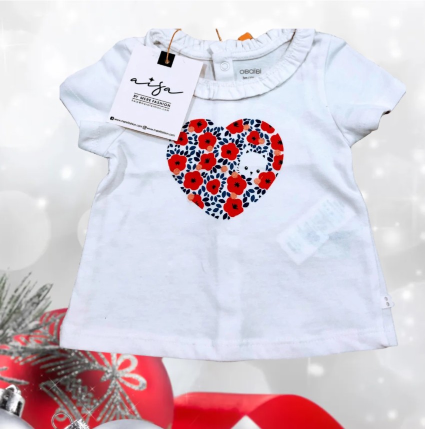 Baby Girl's White T-Shirt GT-36