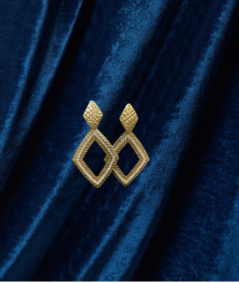 Golden Diamond shape earring ER-5