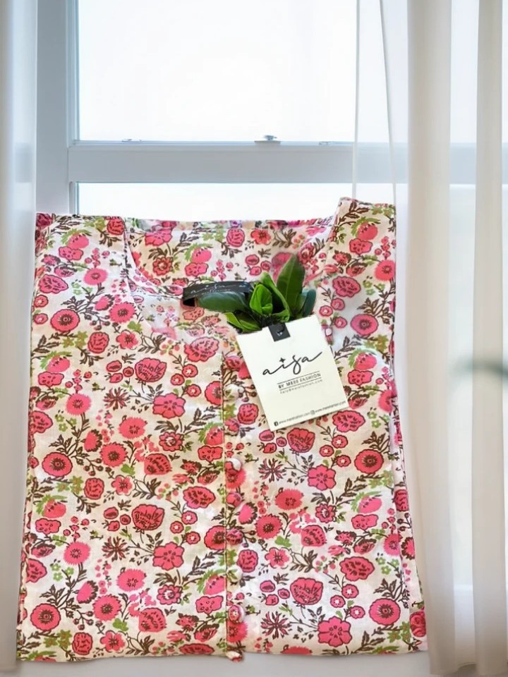 Baby pink floral shirt 1 pc WS-10