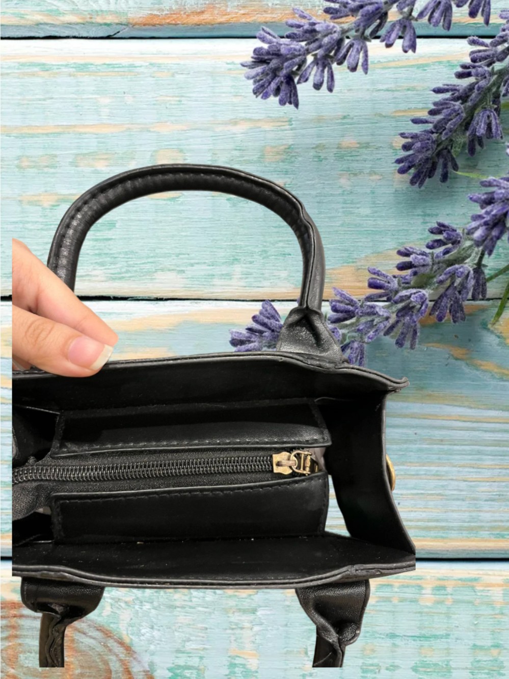 Black PU Leather Mini Purse AB-11