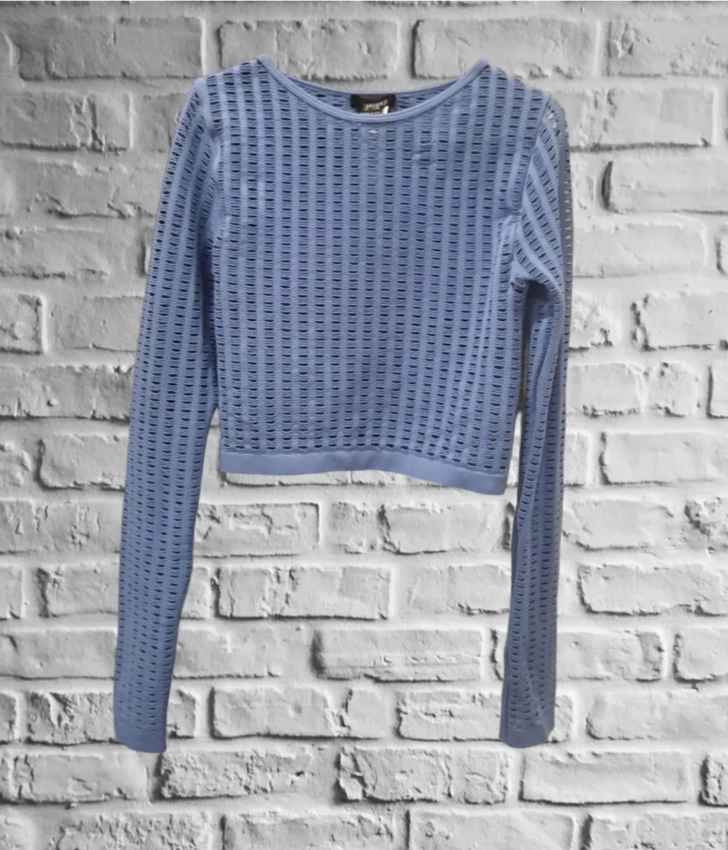 Blue Knitted Mesh Top GT-1