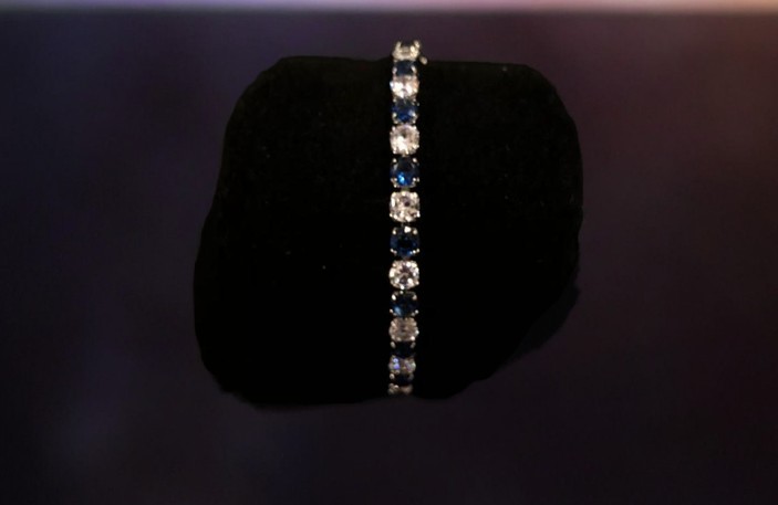 Blue silver zirquon bracelet BR-14