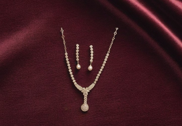 Rhinestone  silver  set NL-8