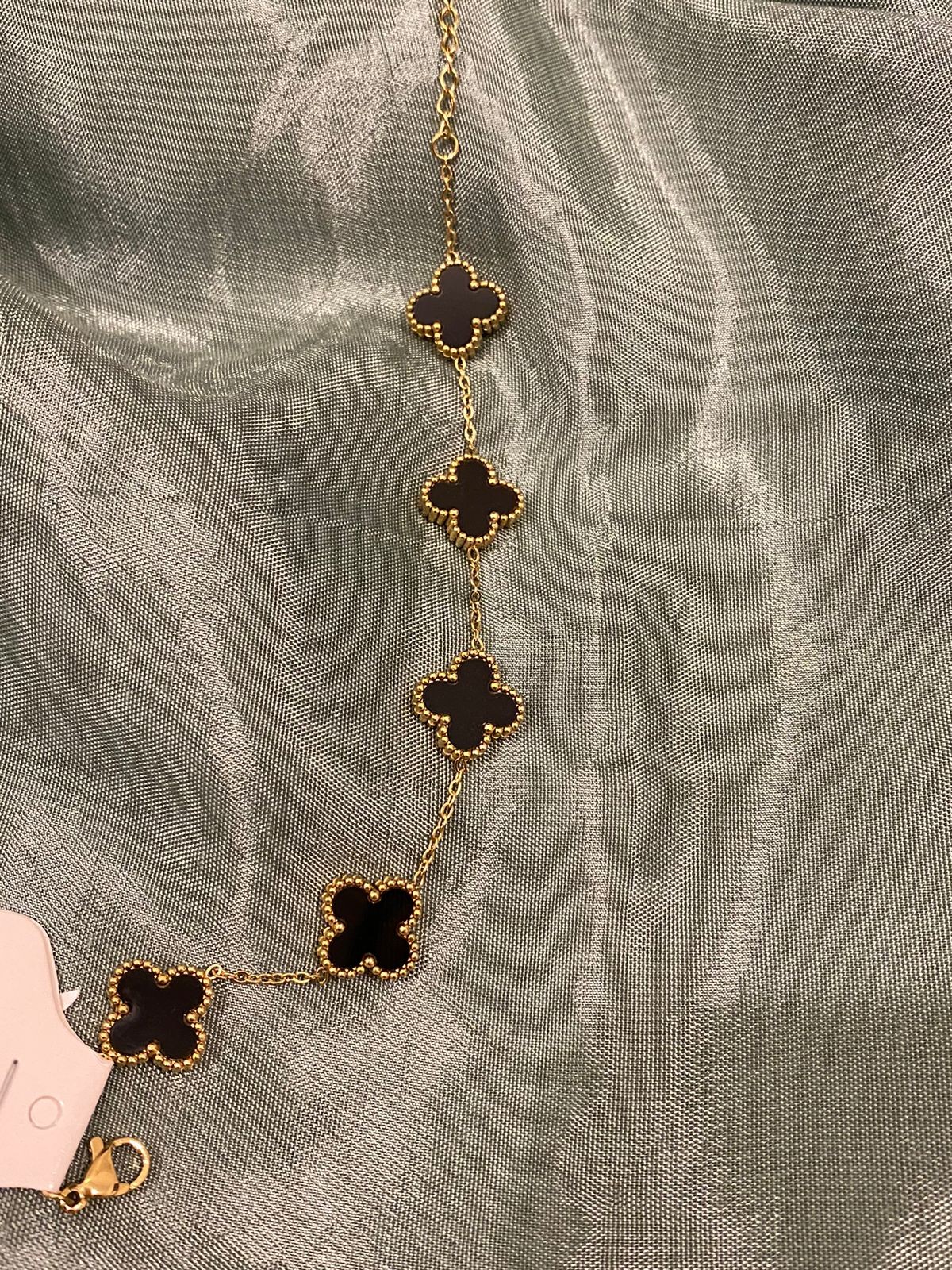 Clover black chain bracelet BR-16