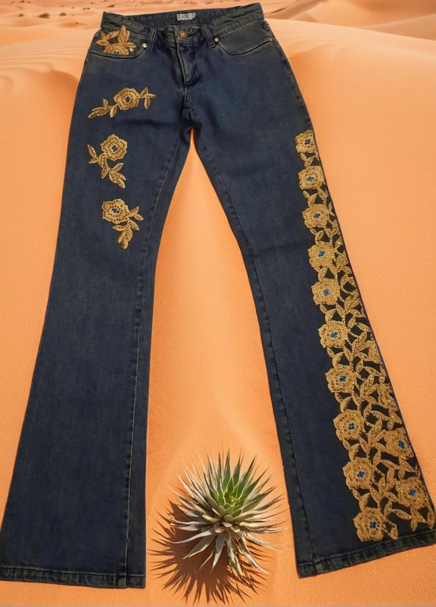 Girls Embroidered Flaired Denim Jeans GJ-2