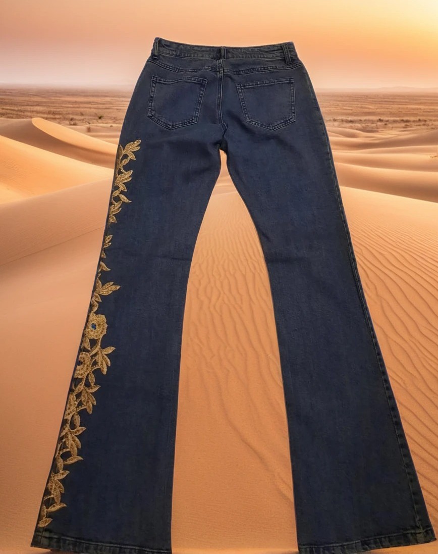 Girls Embroidered Flaired Denim Jeans GJ-2