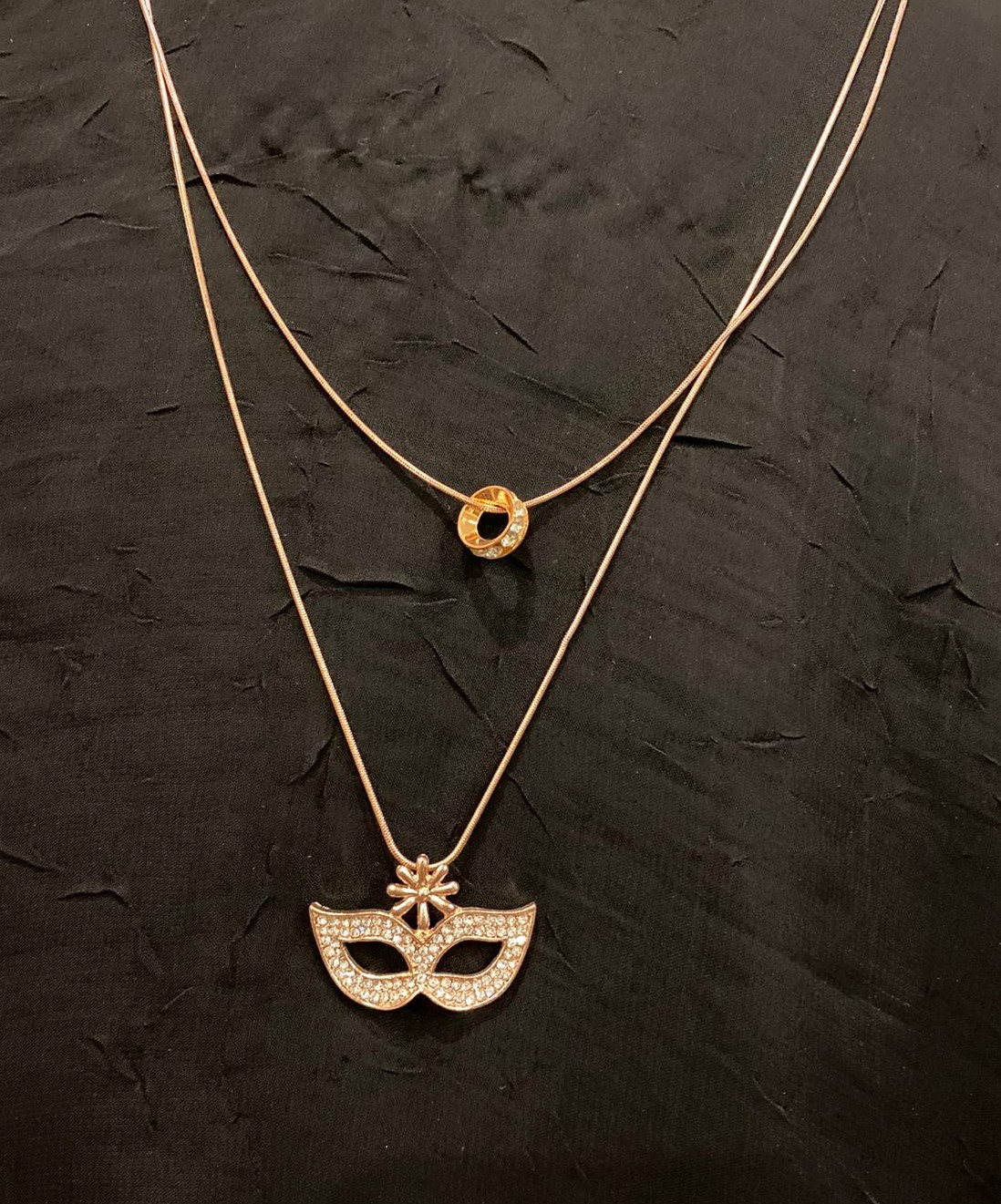 Eye mask double chain necklace NL-2