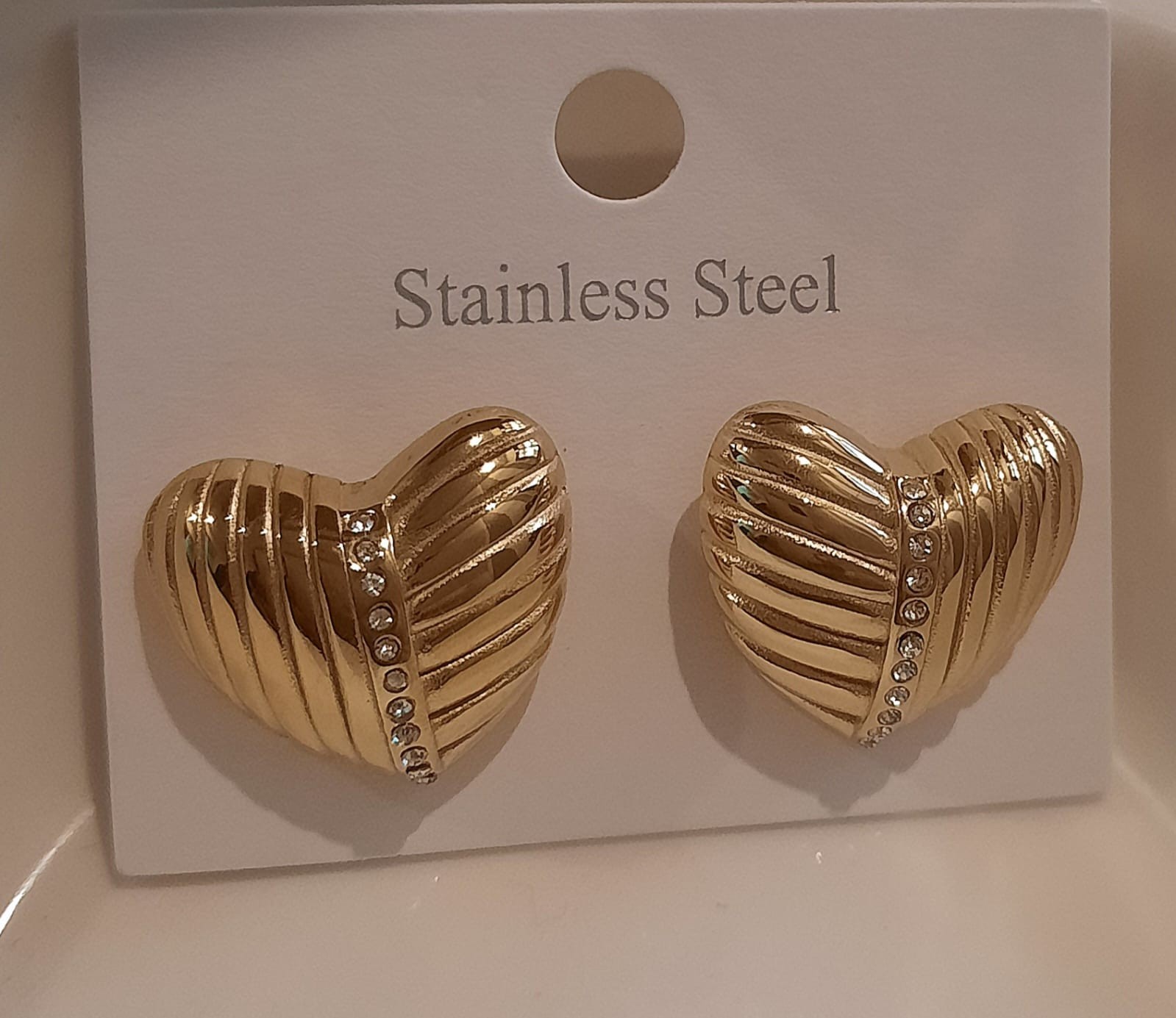 Gold Heart-Shaped Earrings ER-36