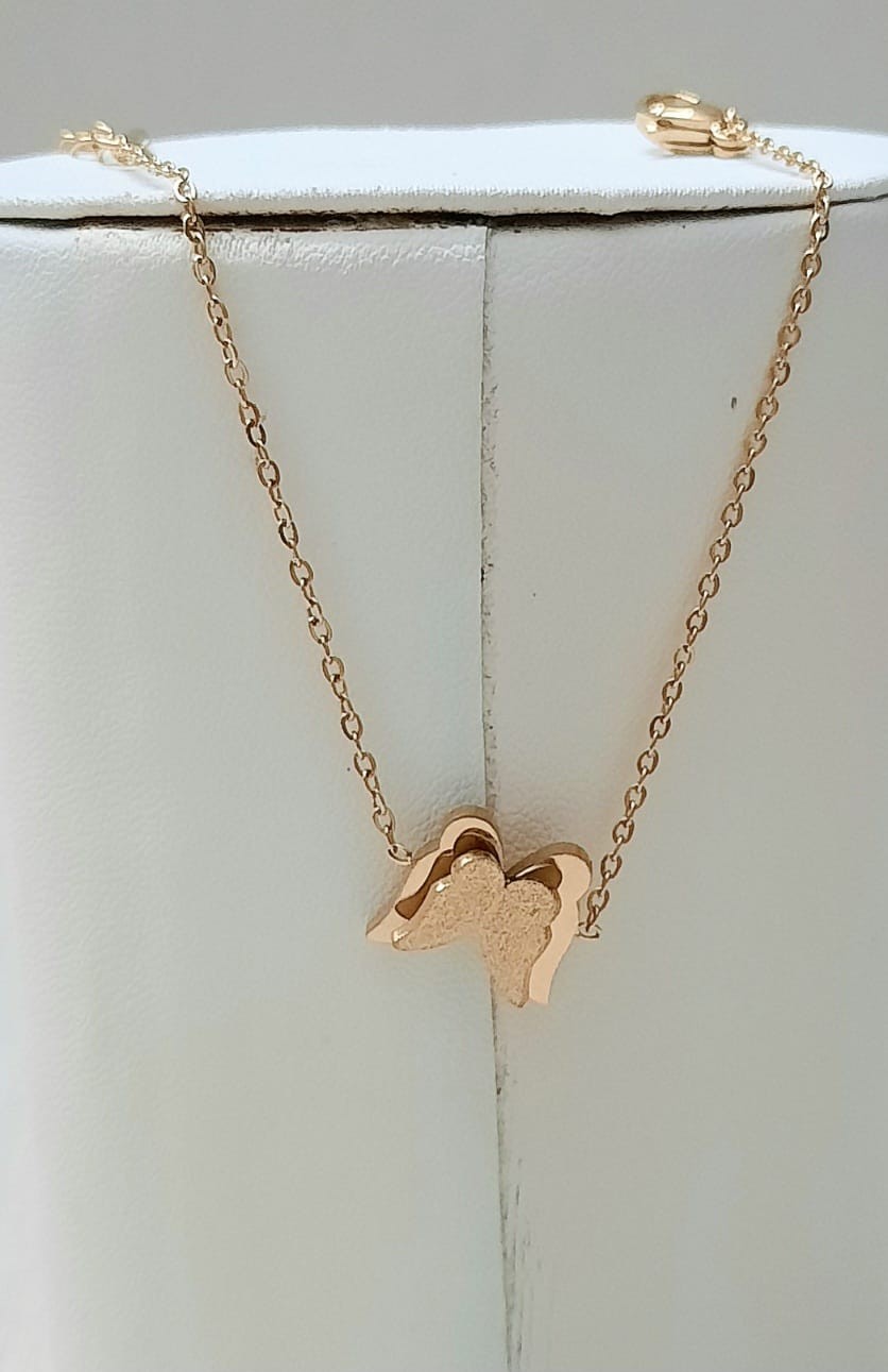Gold Dog Head Pendant Necklace BR-22