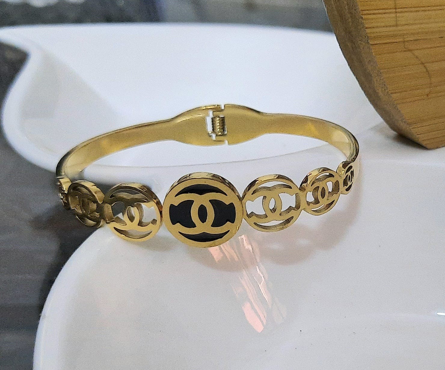 Gold-Tone Designer-Inspired Bracelet BR-40