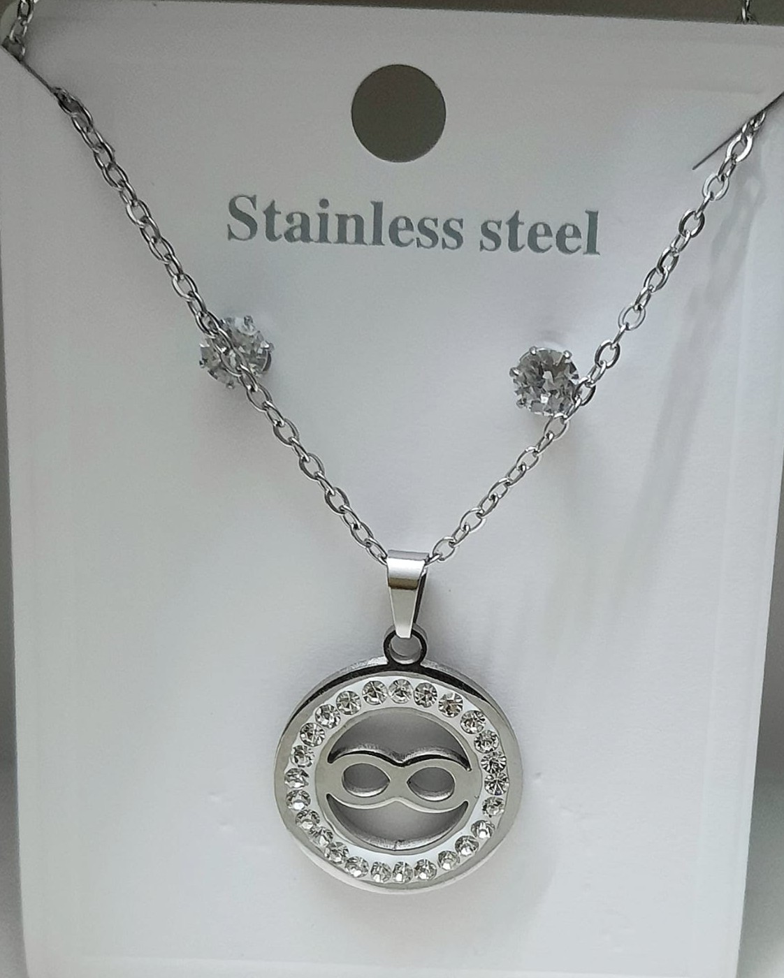 Stainless Steel Infinity Pendant Necklace Set NL-23
