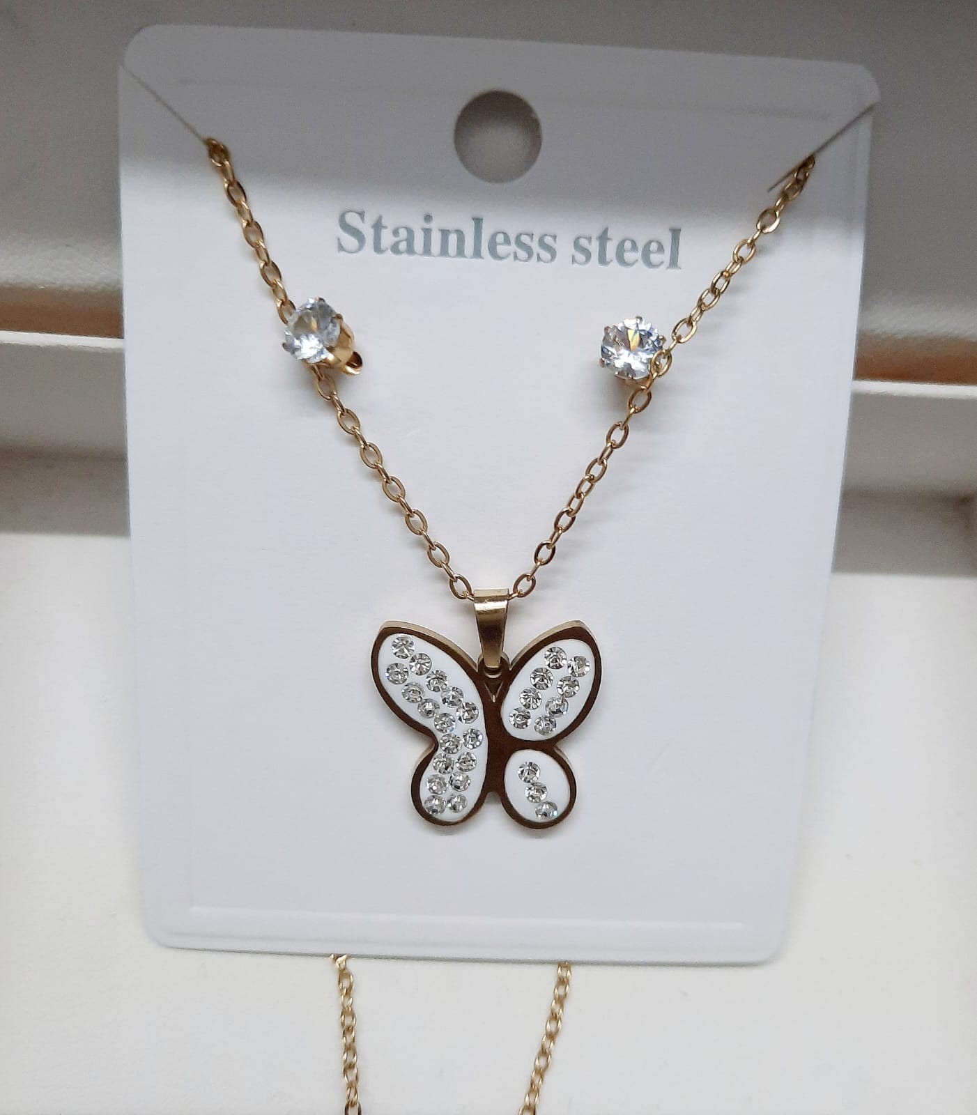 Butterfly Pendant Necklace Set NL-36