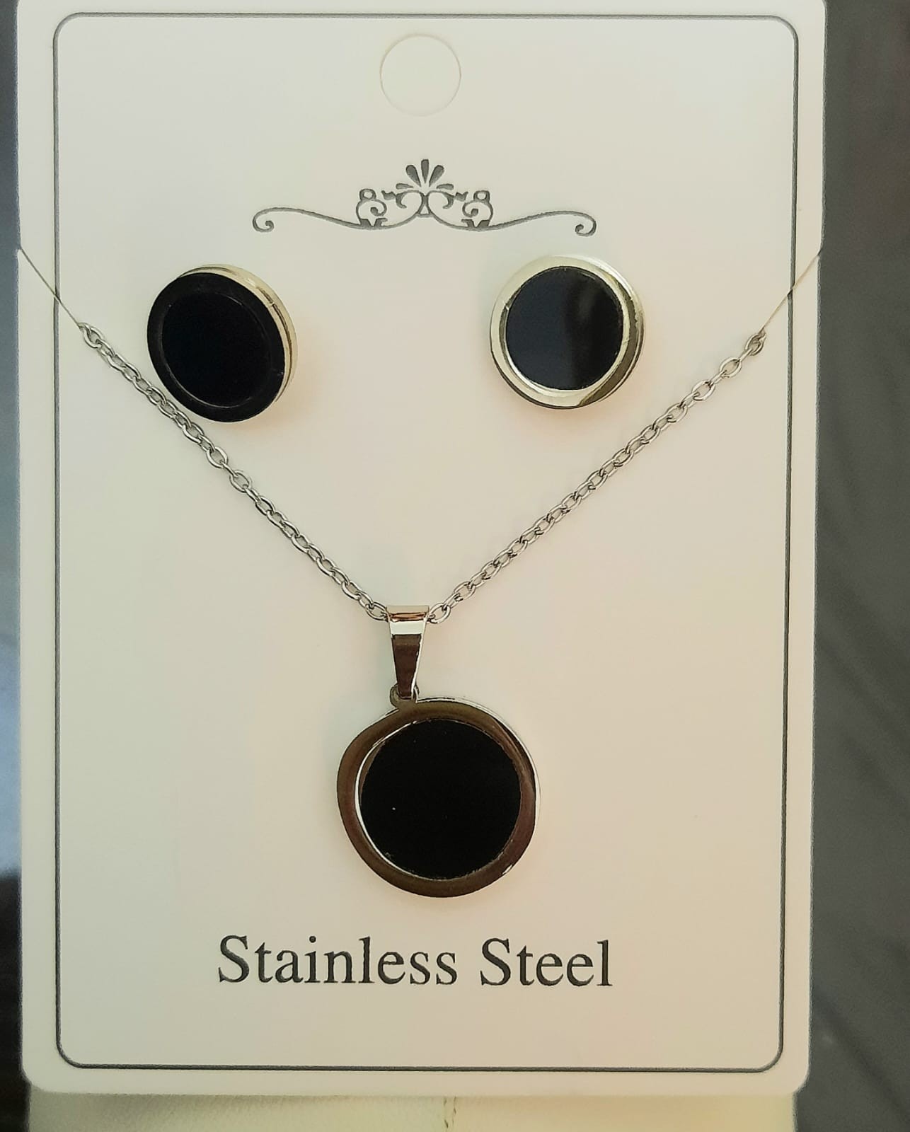 Black Stainless Steel Jewelry Set NL-38