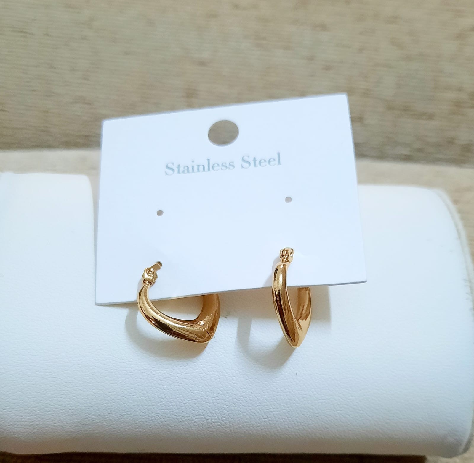 Gold-Tone Stainless Steel Hoop Earrings ER-50