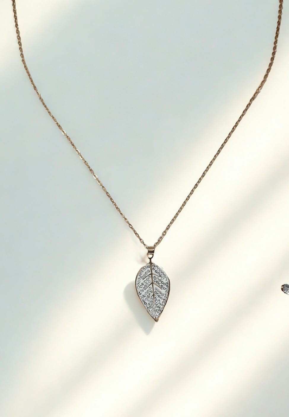 Leaf Pendant Necklace and Stud Earring Set NL-26