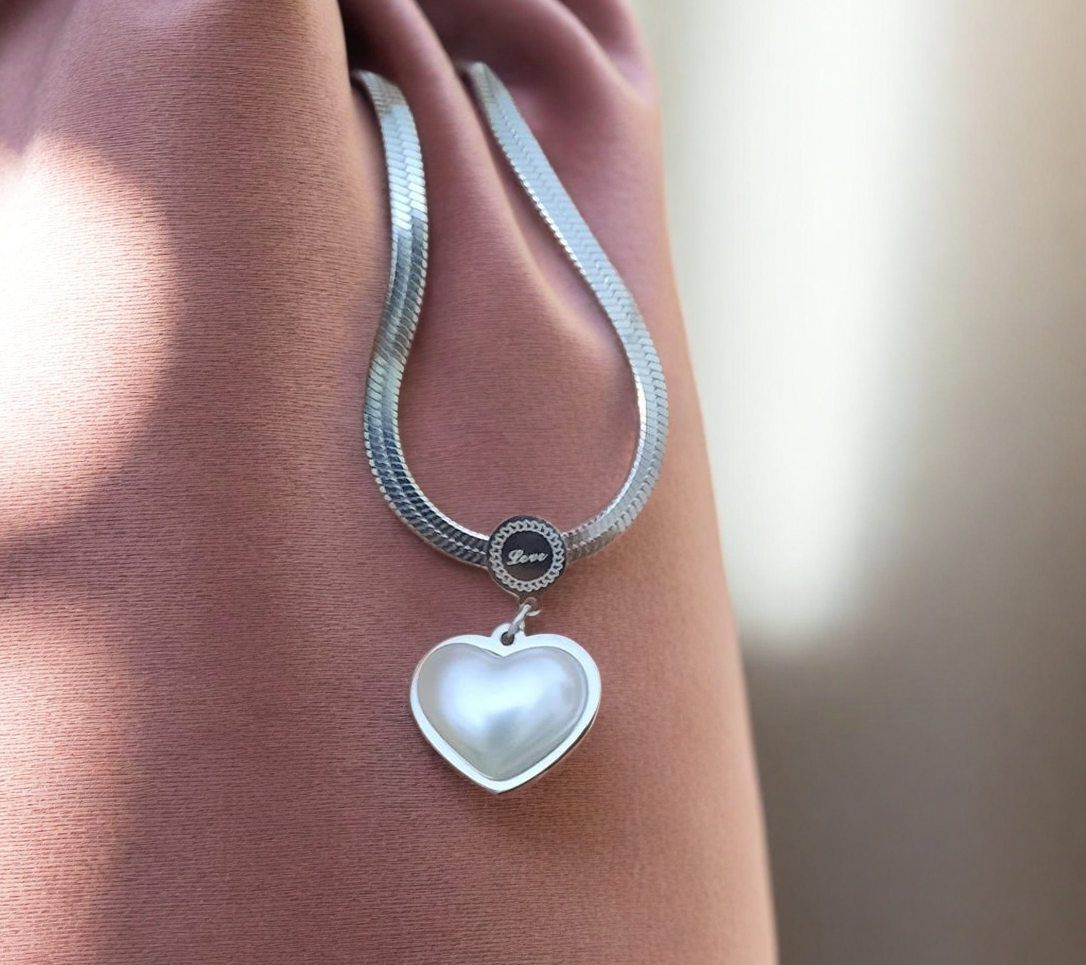 Silver Heart Pendant Necklace NL-62