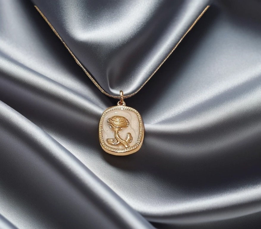 Golden Rose Pendant Necklace NL-85