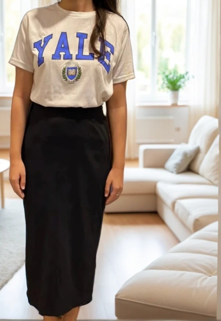 Skirt with Slit, BLACK WSK -1