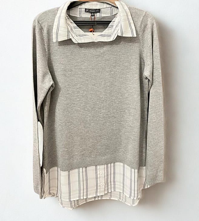 Women's Sweater with Attached Shirt LS-1