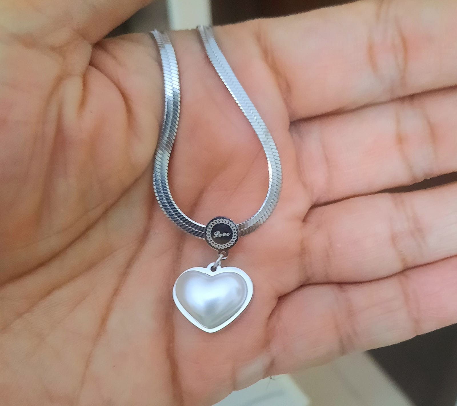 Silver Heart Pendant Necklace NL-62