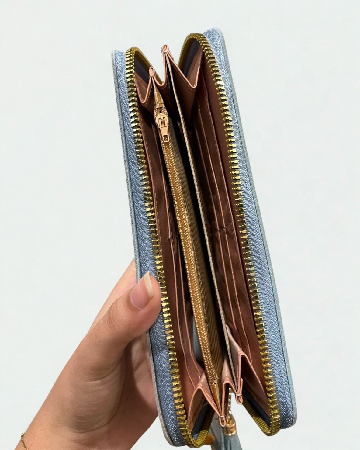 Blue Zipper Wallet AB-9