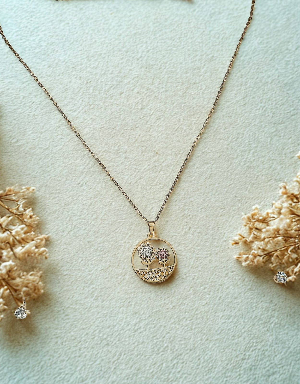 Floral Pendant Necklace and Earring Set NL-32