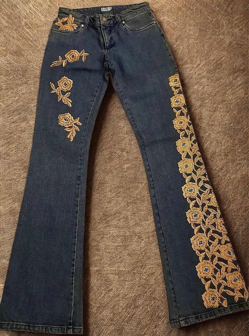Girls Embroidered Flaired Denim Jeans GJ-2