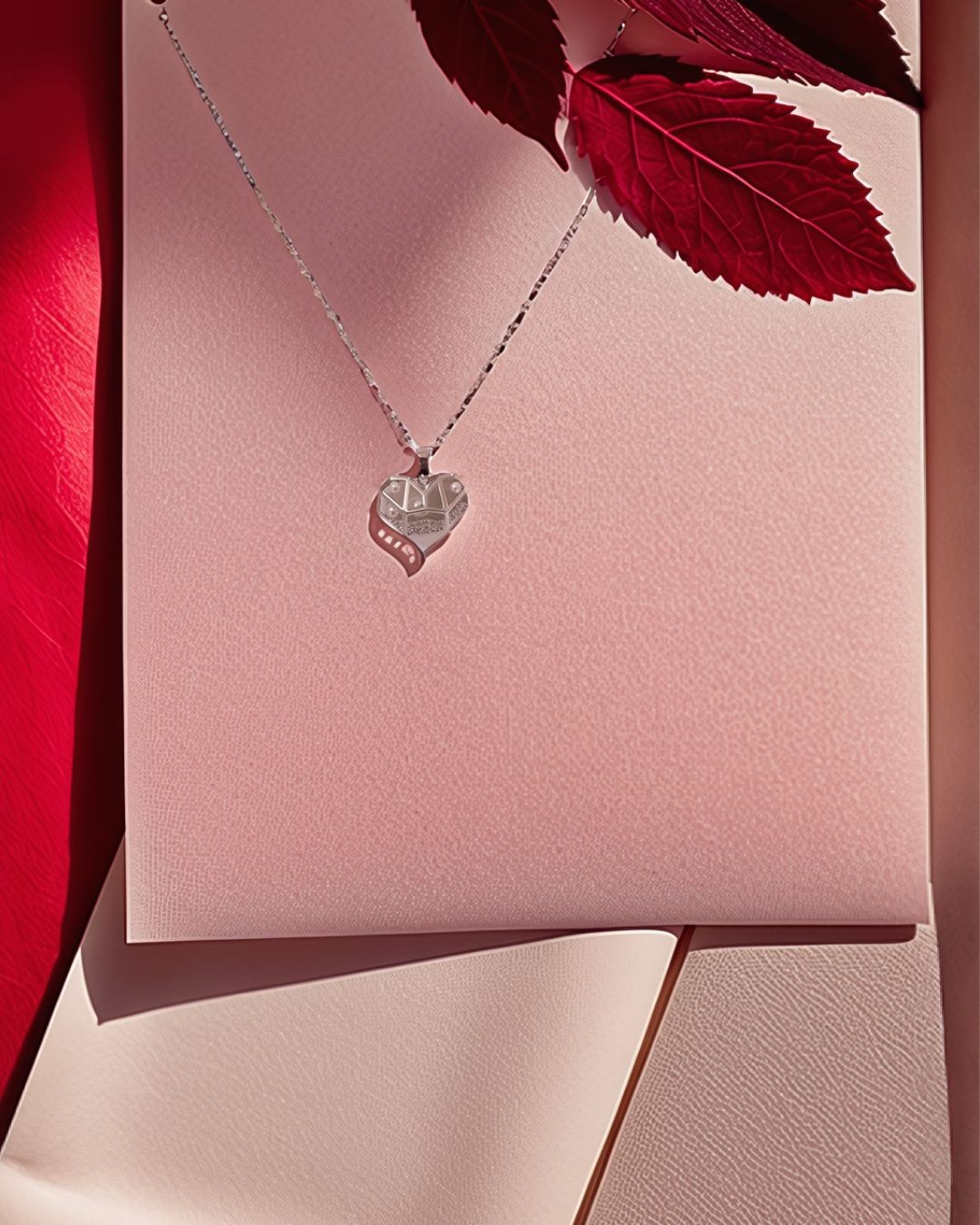 Geometric Heart Pendant Necklace NL-86