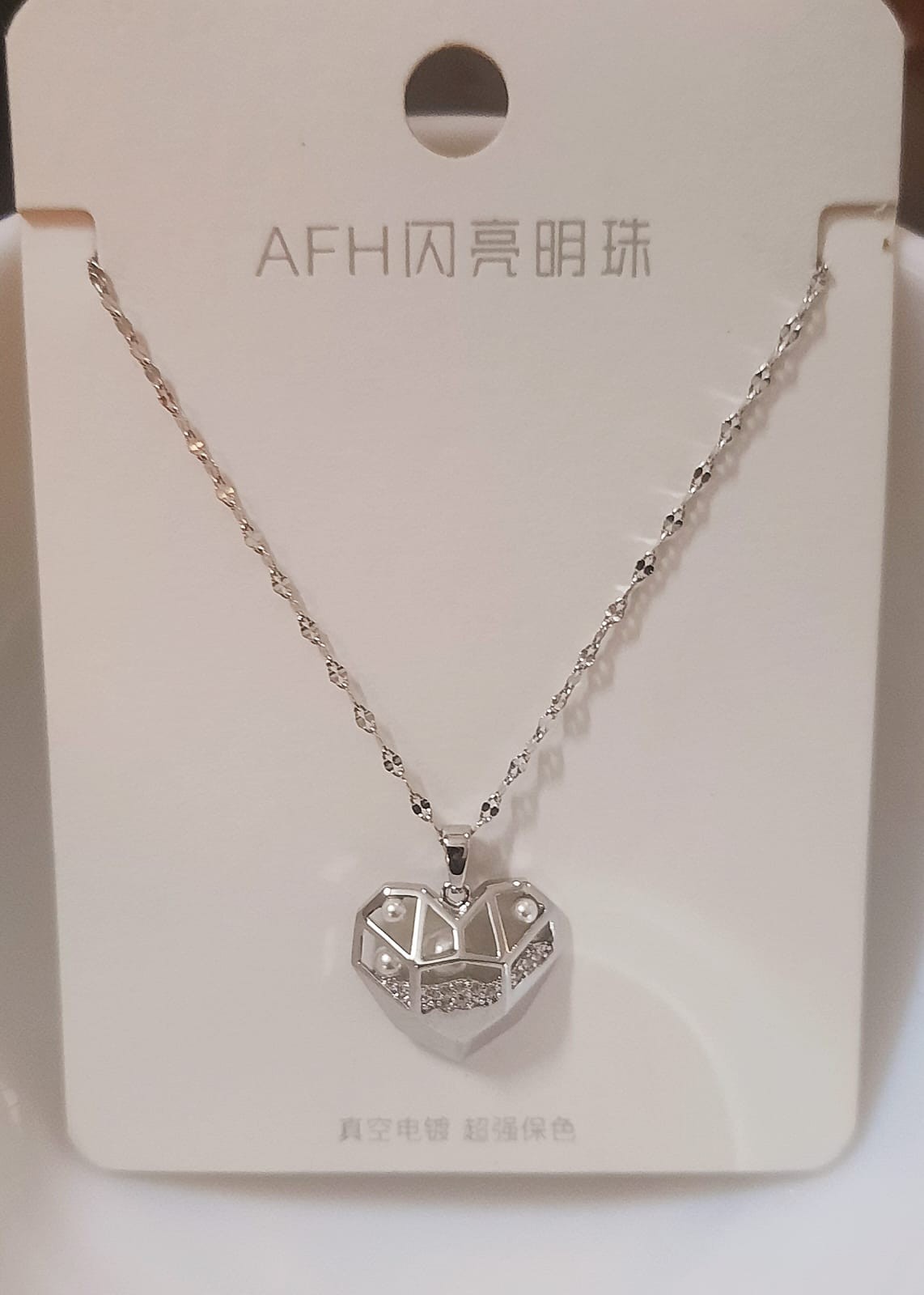 Geometric Heart Pendant Necklace NL-86