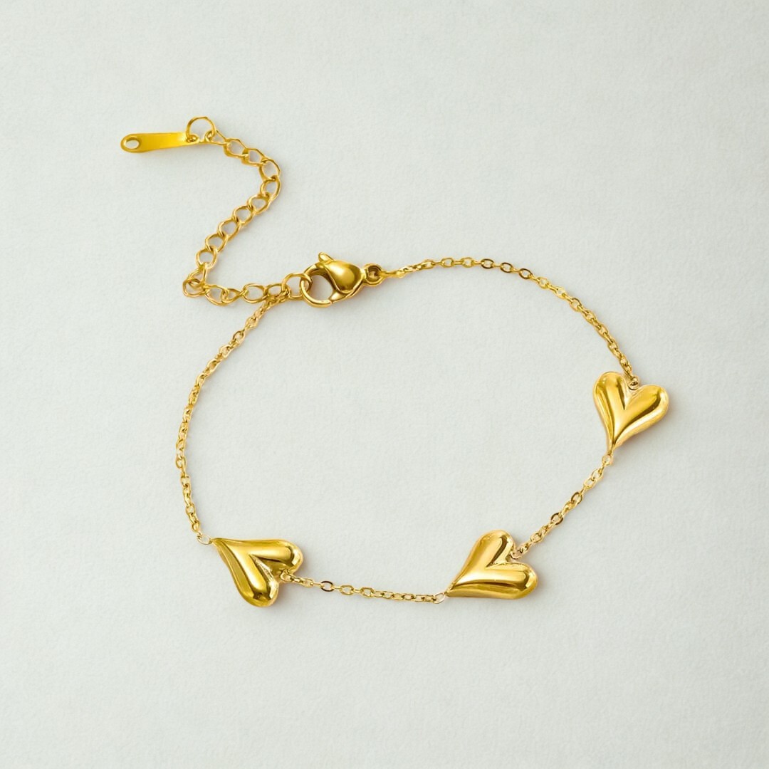 Golden Heart Pendant Bracelet BR-57